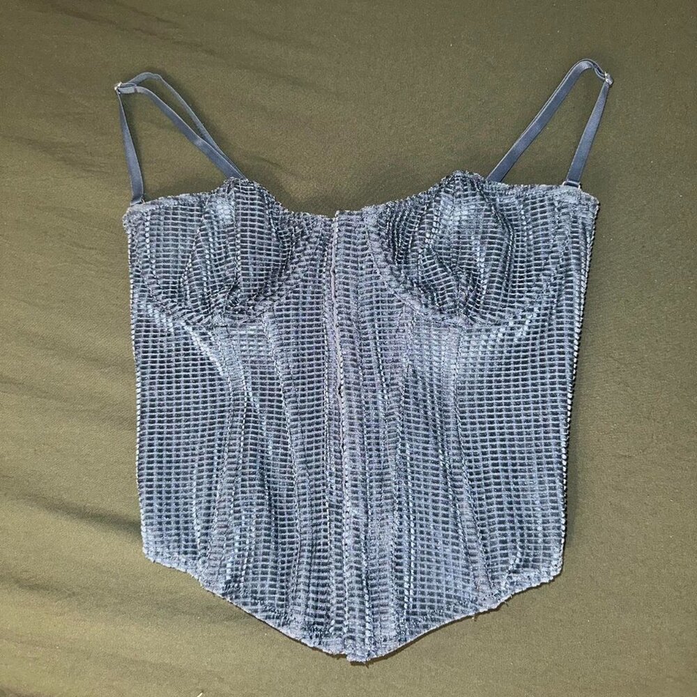 Urban Outfitters Blue Lace-Up Corset